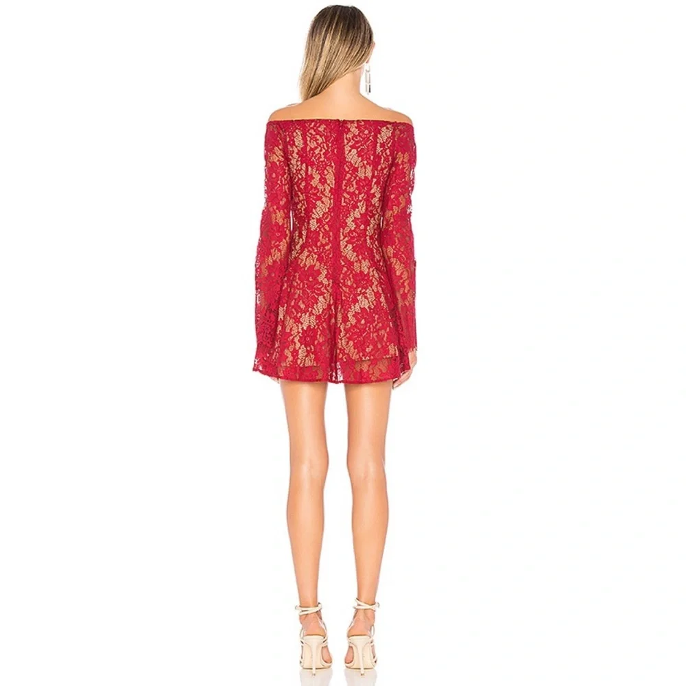 MAJORELLE Benson Mini Dress in Cranberry Red Dress - Picture 3 of 16